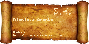 Dianiska Aranka névjegykártya